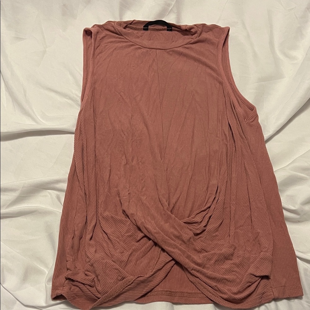 SHEIN Dusty Rose Twist Front Tank Top